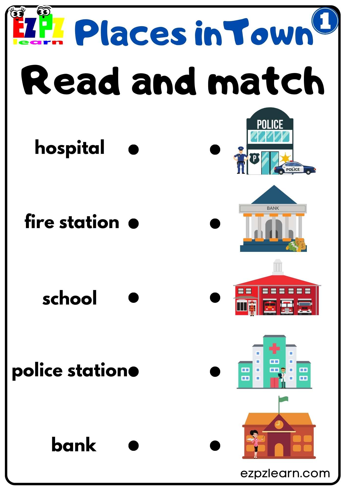 places-in-town-easy-read-and-match-worksheet-free-download-group-1